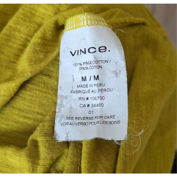 Vince Crew Neck Short Sleeve T-Shirt in ‘Cactus’ Chartreuse Green Size Medium - Picture 5 of 10